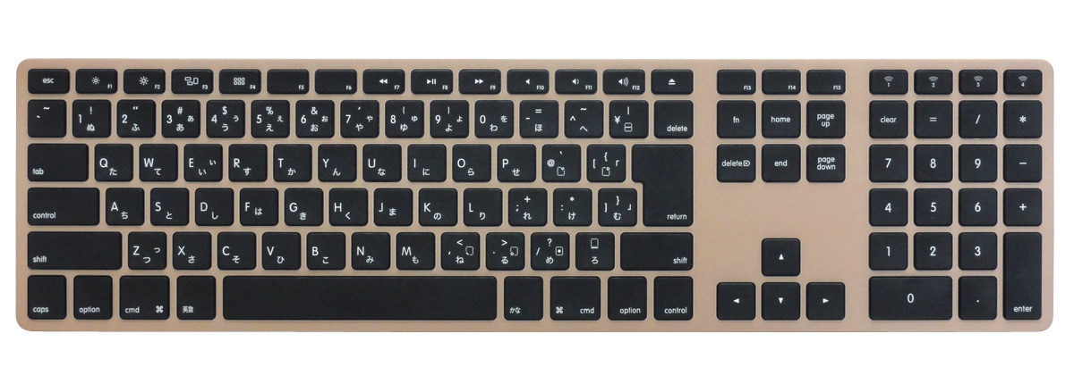 Matias Wireless Aluminum Keyboard - Gold 日本語配列 Matias Wireless Aluminum Keyboard - Gold 日本語配列