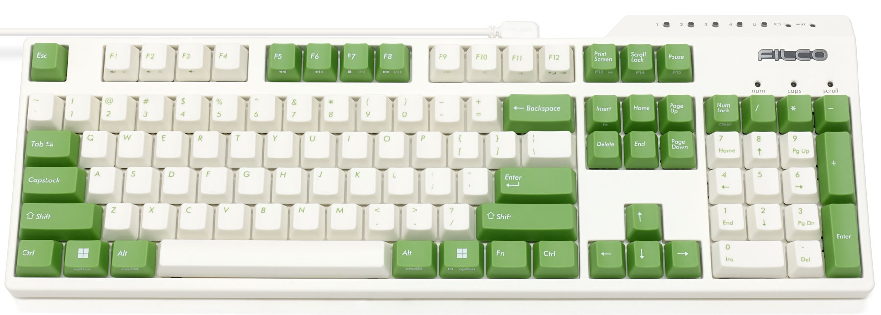 Majestouch Convertible 3 Cream White & Green [MX Brown switch/Full size/US ASCII]