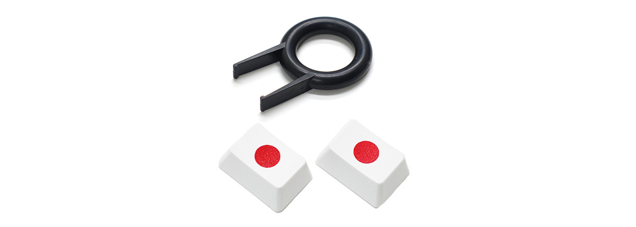 【直販限定】Majestouch用　フラッグキーキャップ2個+簡易キー引き抜き工具セット　『日本×2+簡易キー引き抜き工具』