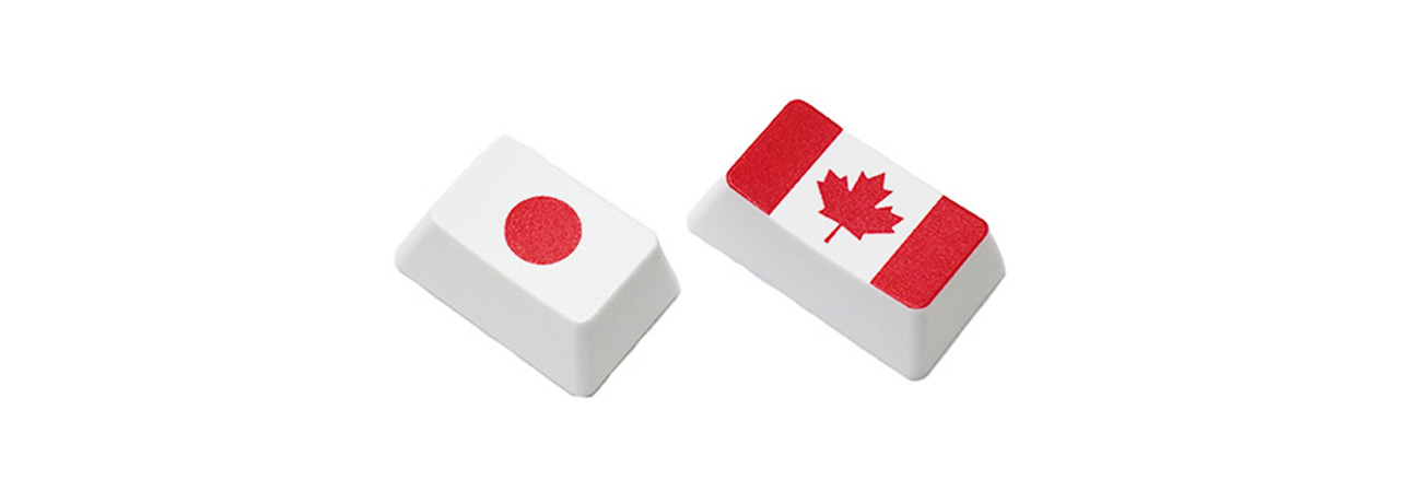 【直販限定】Majestouch用　フラッグキーキャップ2個セット　『日本+カナダ』