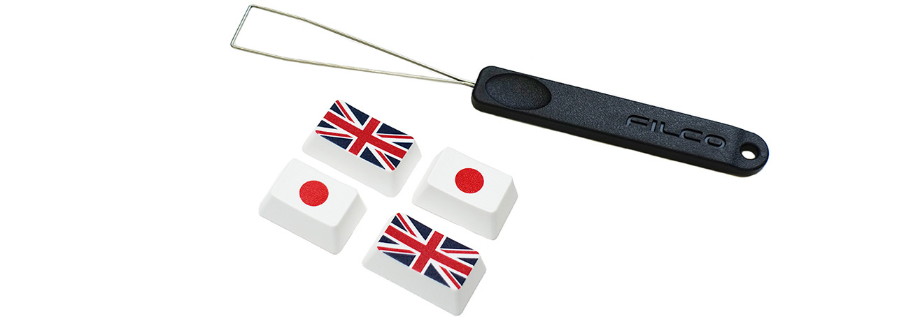 【直販限定】Majestouch用　フラッグキーキャップ4個+キー引き抜き工具セット　『日本×2+イギリス(CapsLockキー用)×2+FILCO KeyPuller』