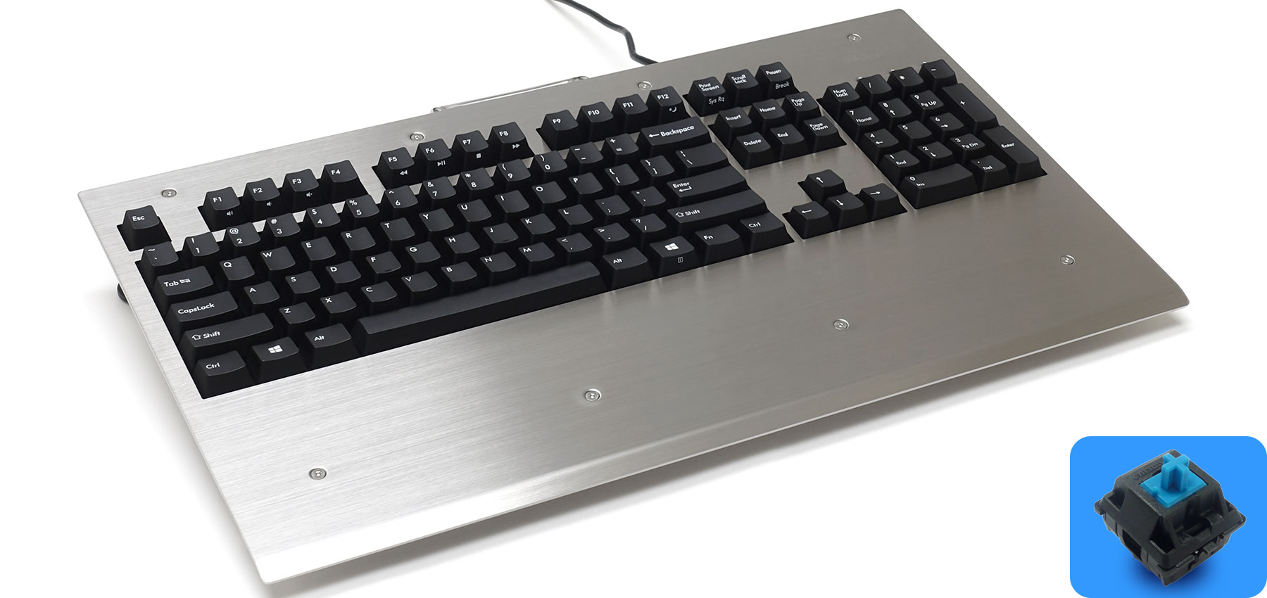 Majestouch 3 Metal SUS Edge 青軸・フルサイズ・US ASCII・PBT2色成型キーキャップ 黒