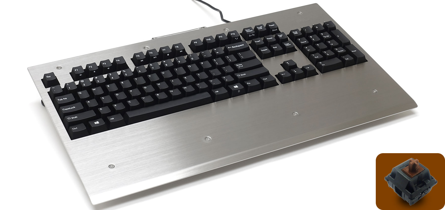 Majestouch 3 Metal SUS Edge 茶軸・フルサイズ・US ASCII・PBT2色成型キーキャップ 黒