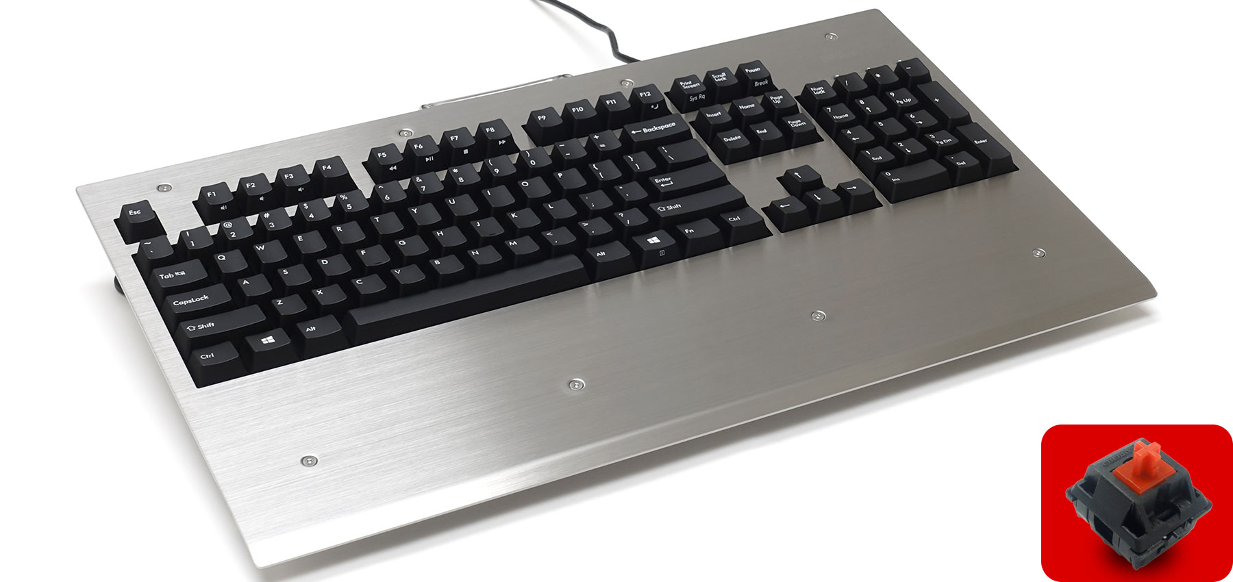 Majestouch 3 Metal SUS Edge 赤軸・フルサイズ・US ASCII・PBT2色成型キーキャップ 黒