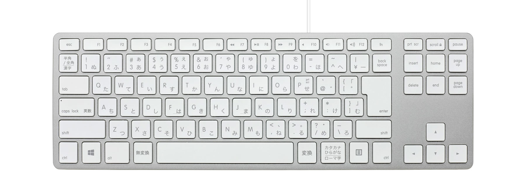 Matias Wired Aluminum Tenkeyless keyboard for PC - Silver 日本語配列
