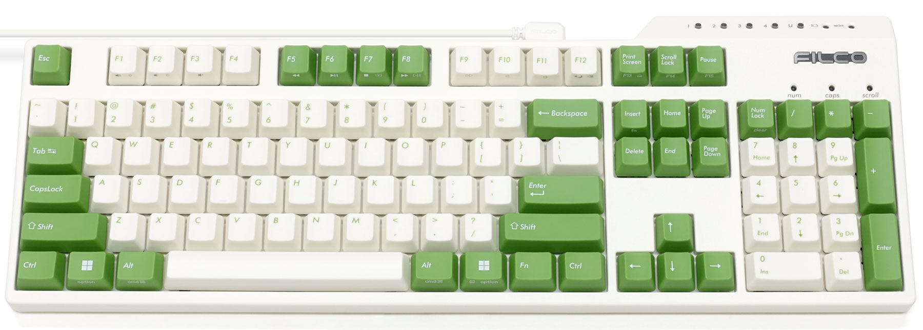 Majestouch Convertible 3 Cream White & Green 茶軸・フルサイズ・英語 US ASCII