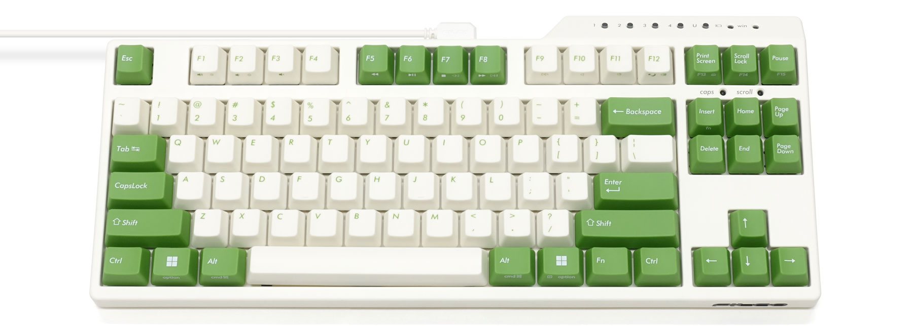 Majestouch Convertible 3 Cream White & Green [MX Blue Switch/Tenkeyless/US ASCII]