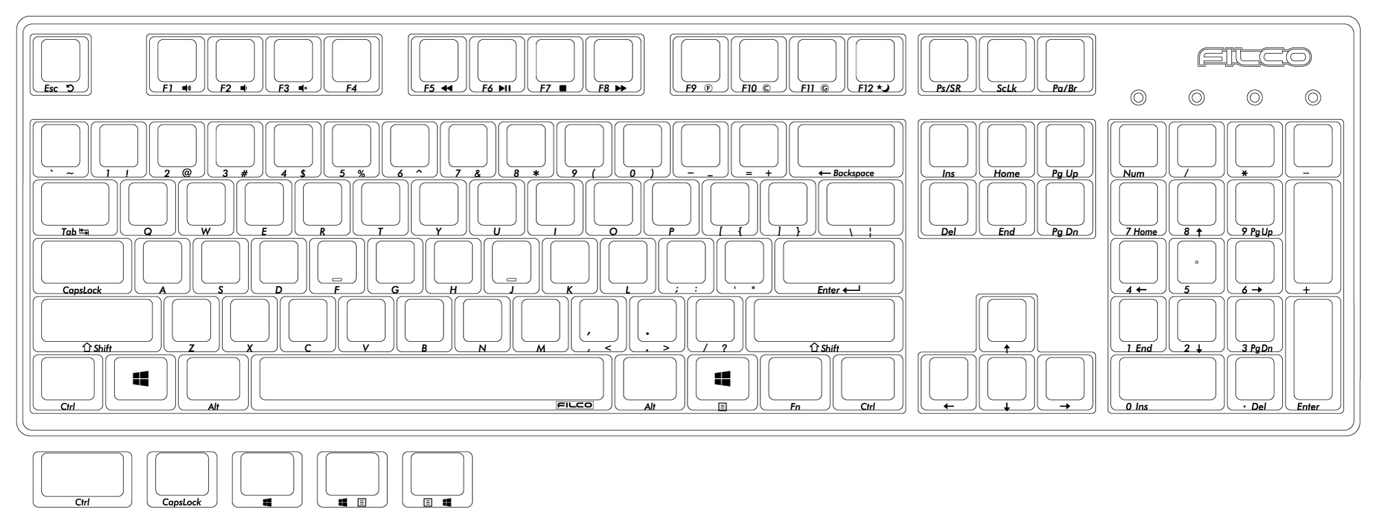 Majestouch Stingray [LowProfile赤軸]フルサイズ・英語US ASCII・前面 
