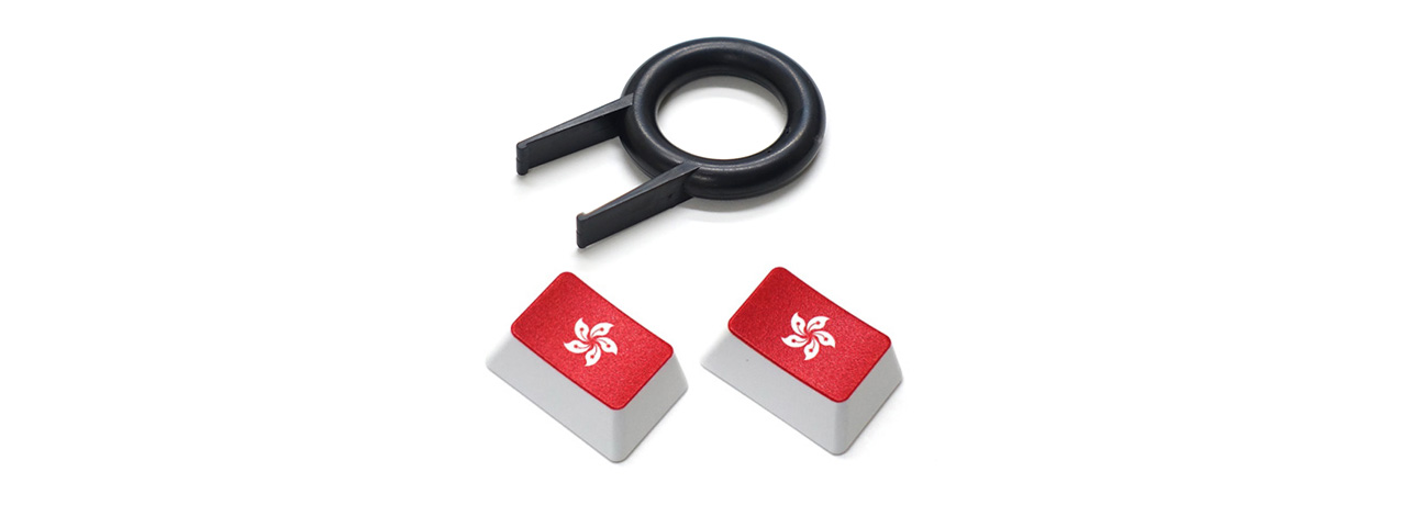 【直販限定】Majestouch用　フラッグキーキャップ2個+簡易キー引き抜き工具セット　『香港×2+簡易キー引き抜き工具』