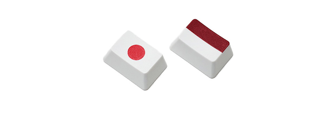 【直販限定】Majestouch用　フラッグキーキャップ2個セット　『日本+インドネシア』