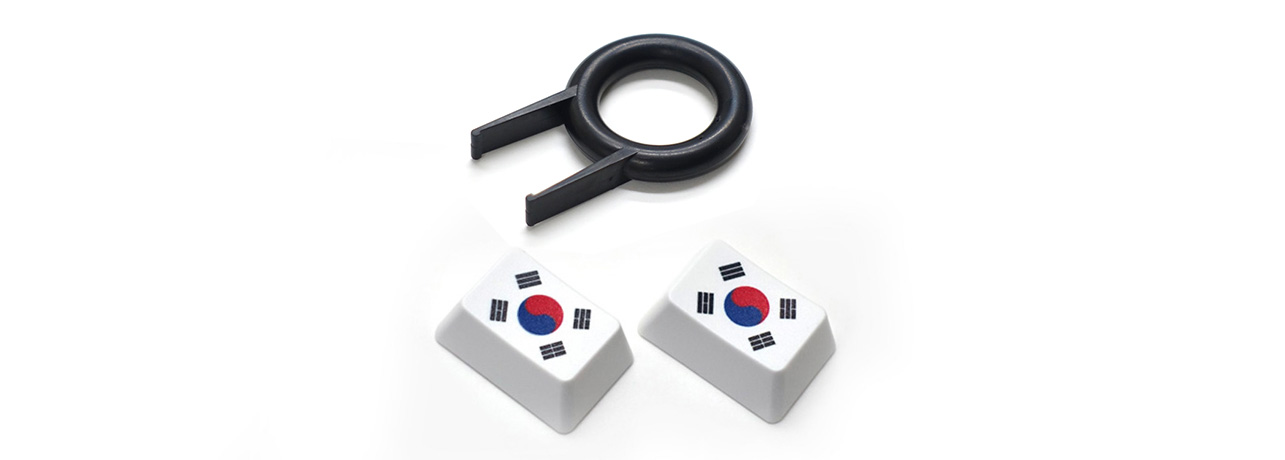 【直販限定】Majestouch用　フラッグキーキャップ2個+簡易キー引き抜き工具セット　『韓国×2+簡易キー引き抜き工具』