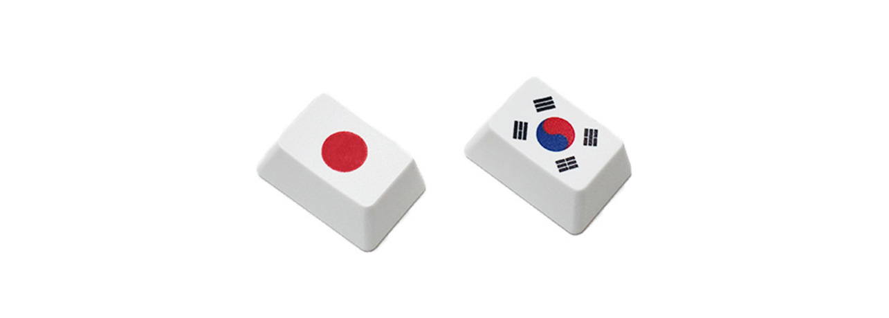 【直販限定】Majestouch用　フラッグキーキャップ2個セット　『日本+韓国』