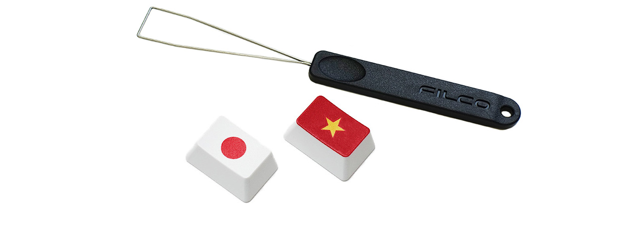 【直販限定】Majestouch用　フラッグキーキャップ2個+キー引き抜き工具セット　『日本+ベトナム+FILCO KeyPuller』