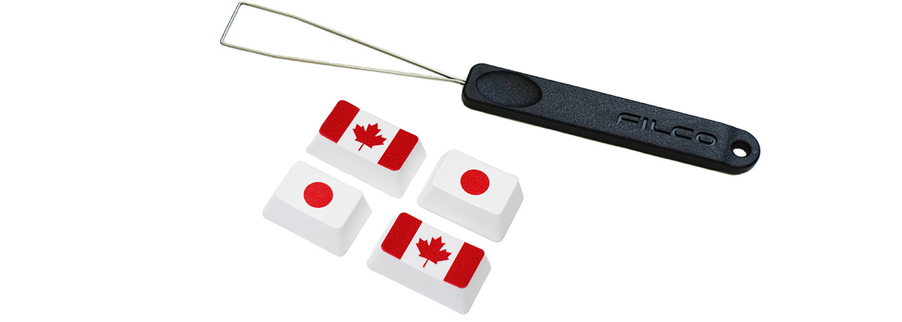 【直販限定】Majestouch用　フラッグキーキャップ4個+キー引き抜き工具セット　『日本×2+カナダ×2+FILCO KeyPuller』