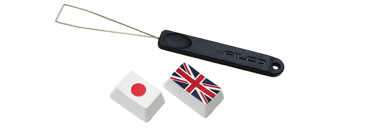 【直販限定】Majestouch用　フラッグキーキャップ2個+キー引き抜き工具セット　『日本+イギリス(CapsLockキー用)+FILCO KeyPuller』