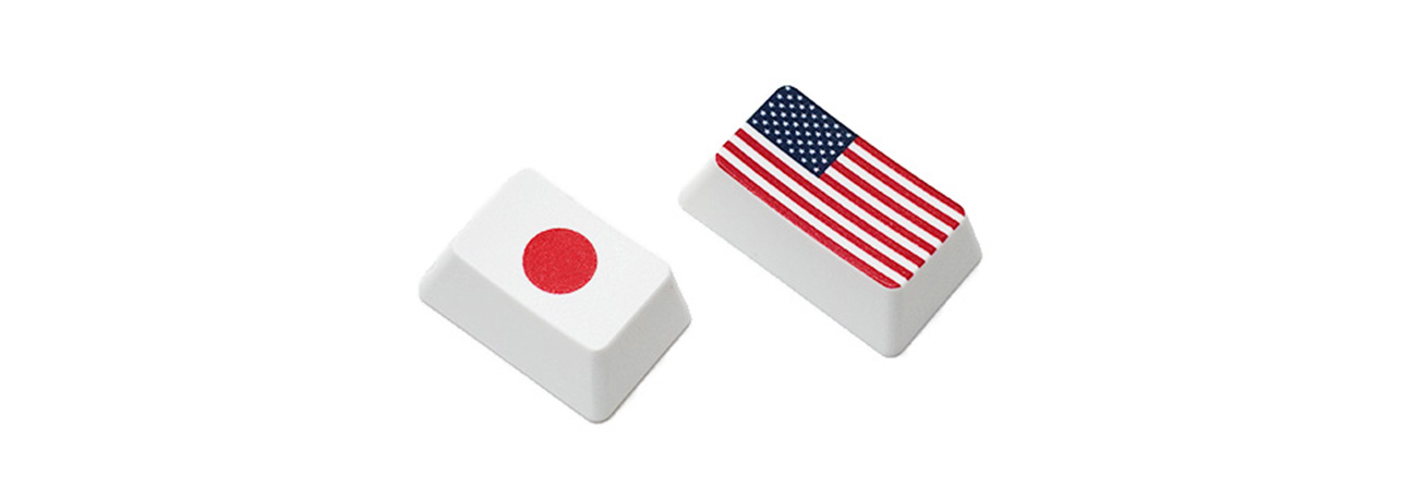 【直販限定】Majestouch用　フラッグキーキャップ2個セット　『日本+アメリカ』