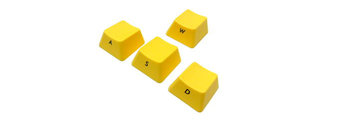 【直販限定】Majestouch用 ASDW YELLOW keycap set 【前面印刷タイプ】
