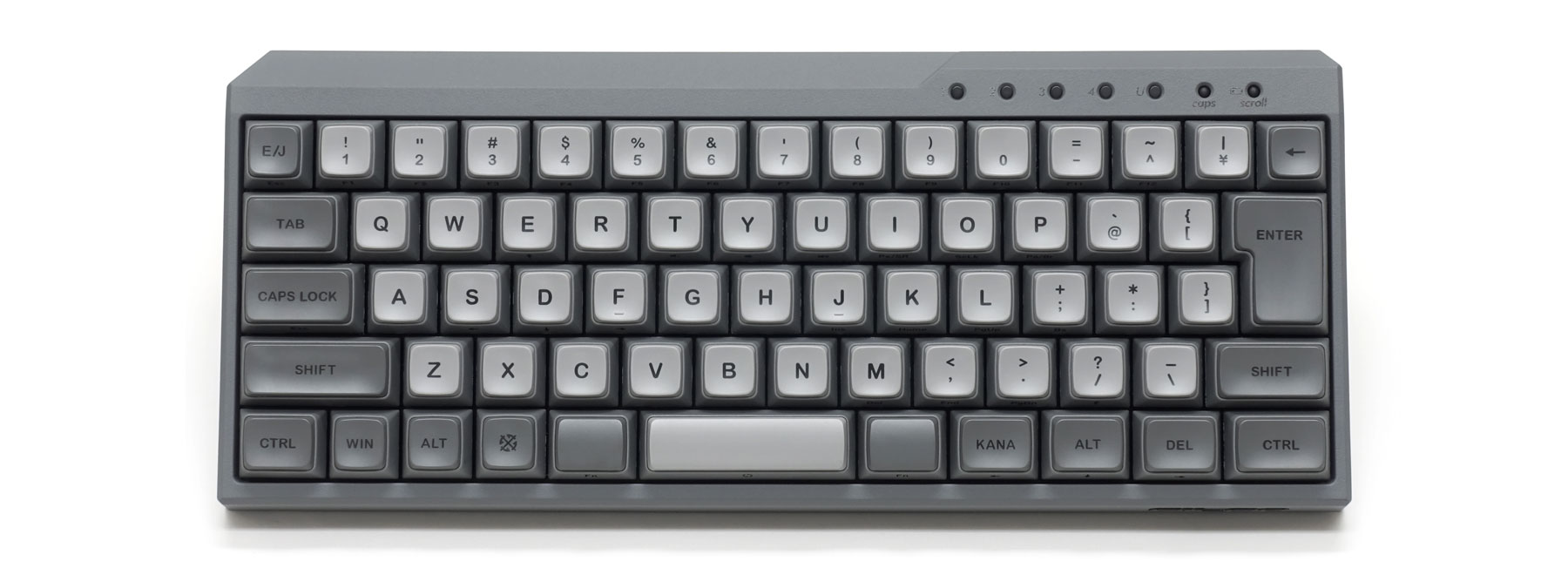 【通販限定】 Majestouch MINILA-R Convertible 青軸・日本語かななし・Matte Black配色・Sky Gray