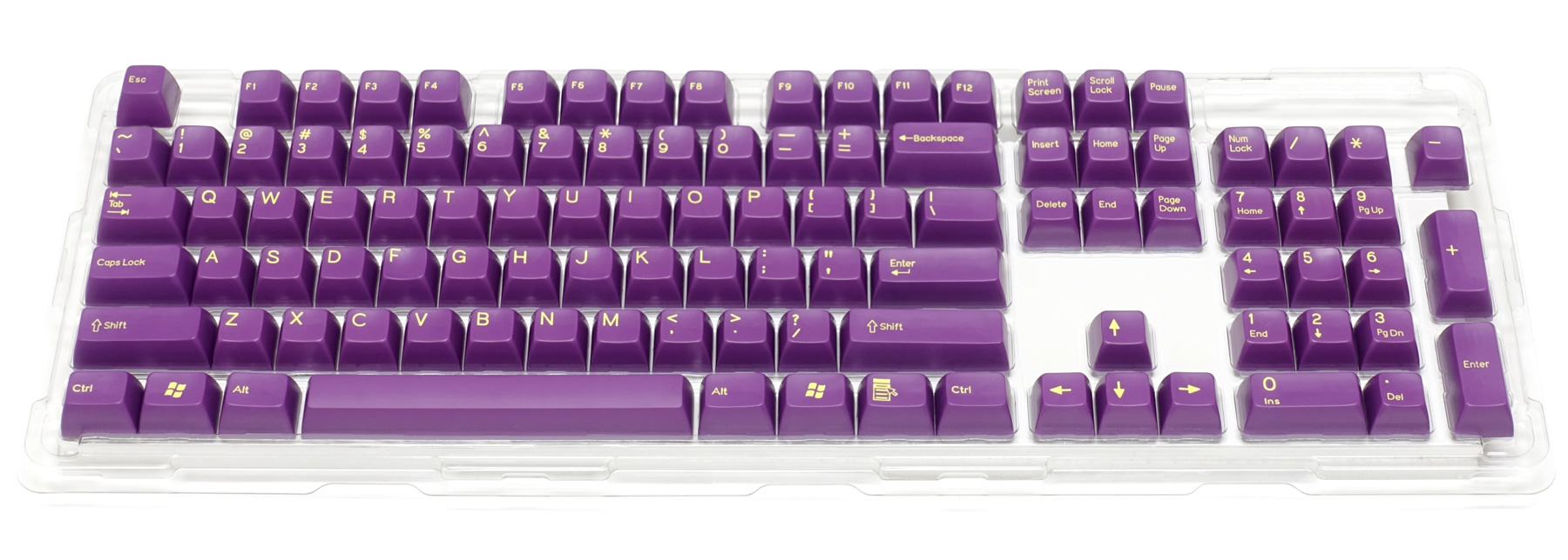 2色成型キーキャップ紫