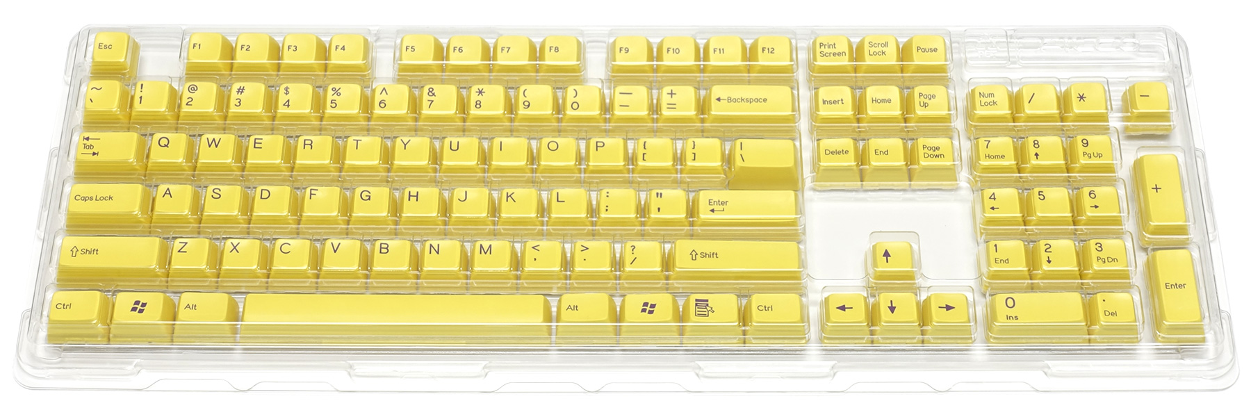 Majestouch専用104英語配列・2色成型カスタムキーキャップセット黄 