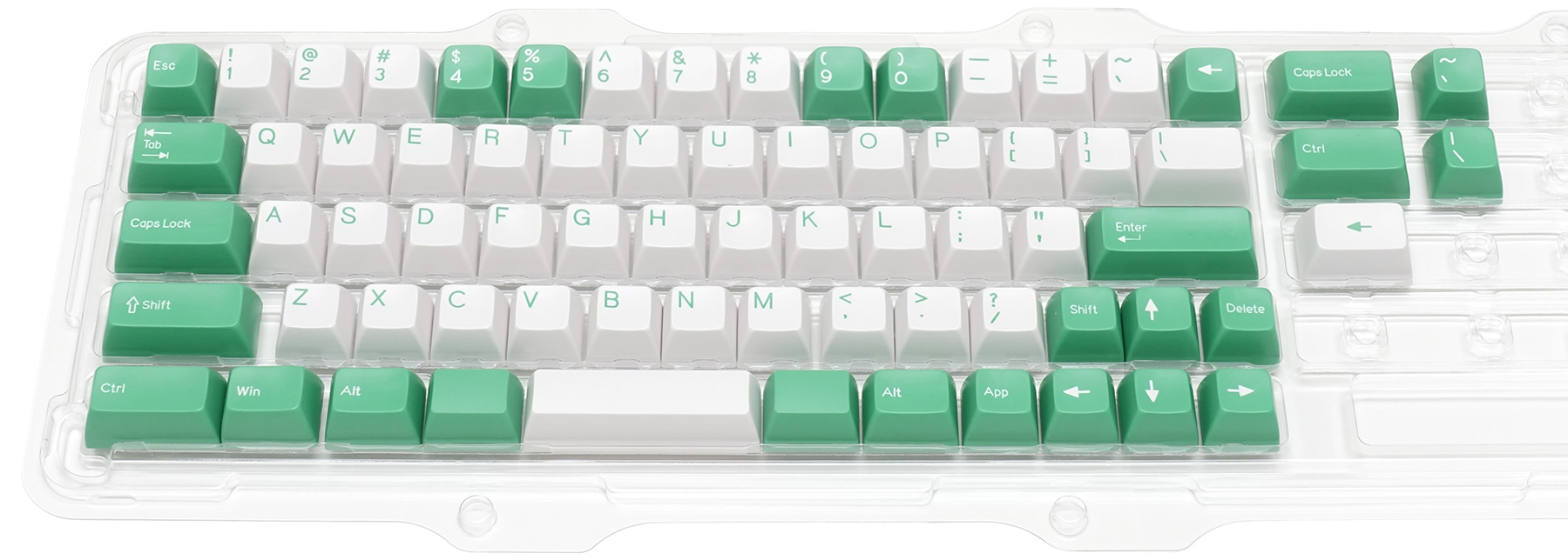 Double-shot keycap set for MINILA / Mint x Sugar