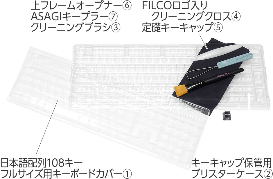 FILCO Majestouch専用 Cleaning Kit 日本語配列108キー・フルサイズ用 購入ページ | ダイヤテック株式会社