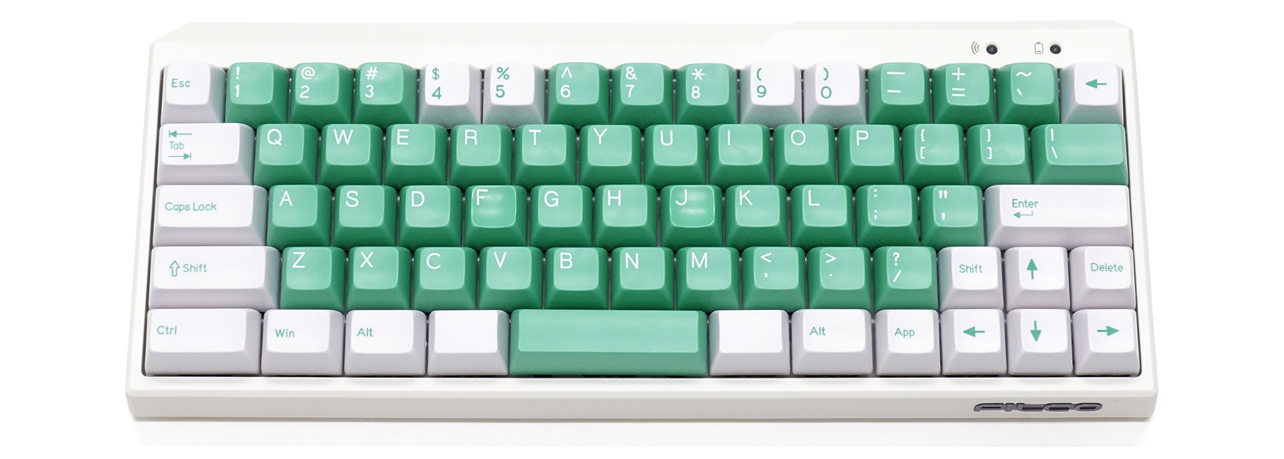 Majestouch MINILA Air White EN67キー 赤軸+ 2色成型キーキャップセット シュガー/ミント Majestouch MINILA Air White EN67キー 赤軸+ 2色成型キーキャップセット シュガー/ミント