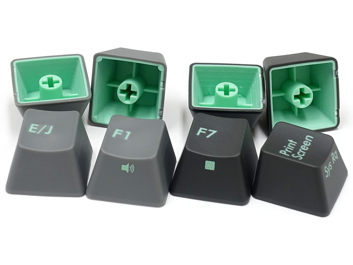 PBT2色成形2トーンカラーキーキャップを搭載