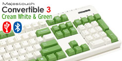 Majestouch Convertible 3 CreamWhite & Green US ASCII配列